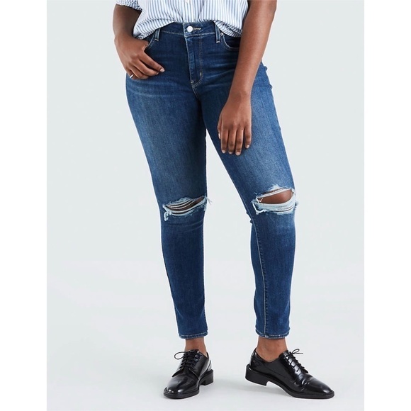 NEW Levi’s 721 High Rise Ripped Skinny Denim Jeans - Picture 1 of 7